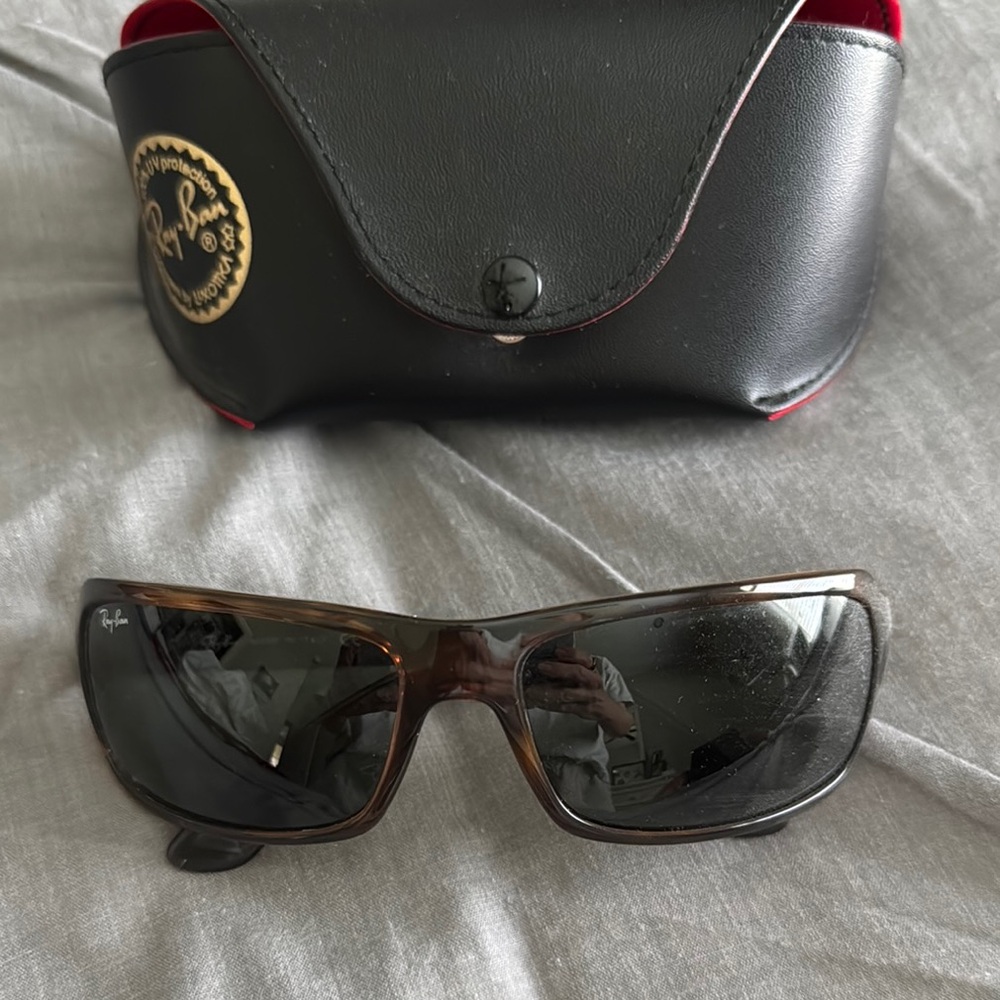 Ray-Ban Black and Brown Sunglasses